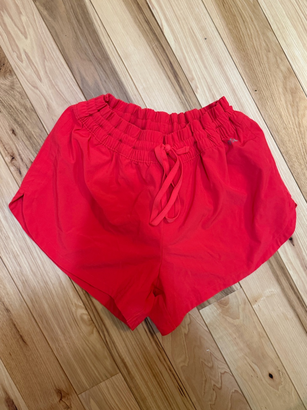 Red Elastic Waist Lounge Shorts